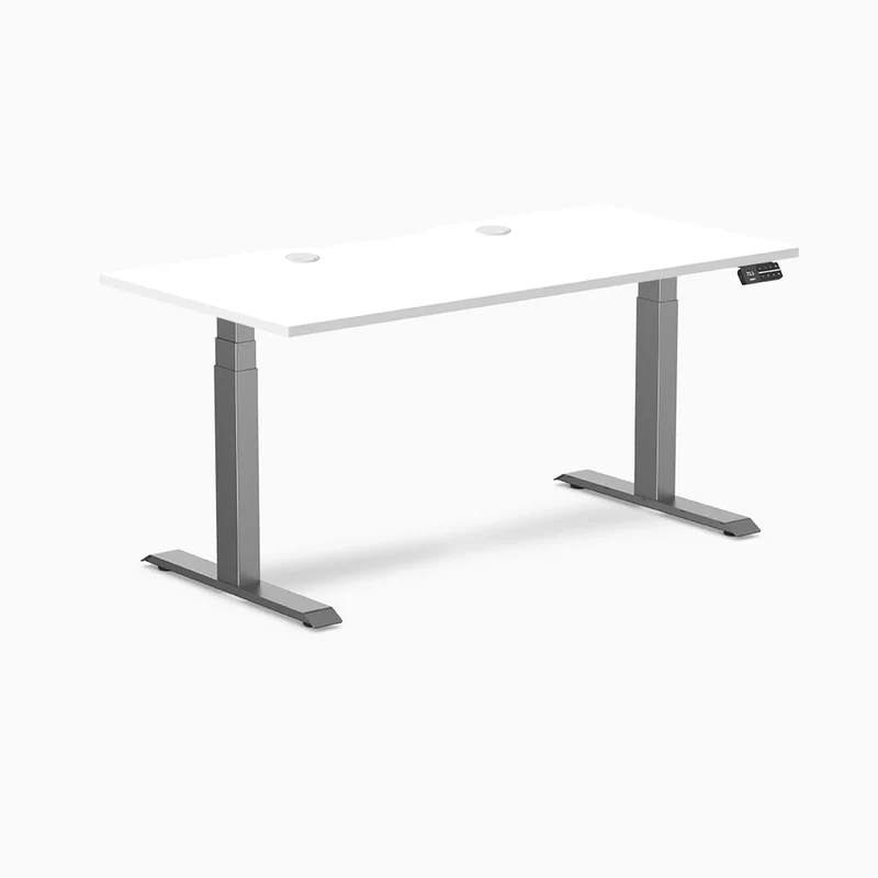 Desky Dual Scalloped Laminate Sit Stand Desk
