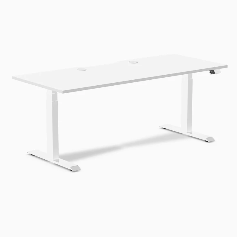 Desky Dual Scalloped Laminate Sit Stand Desk