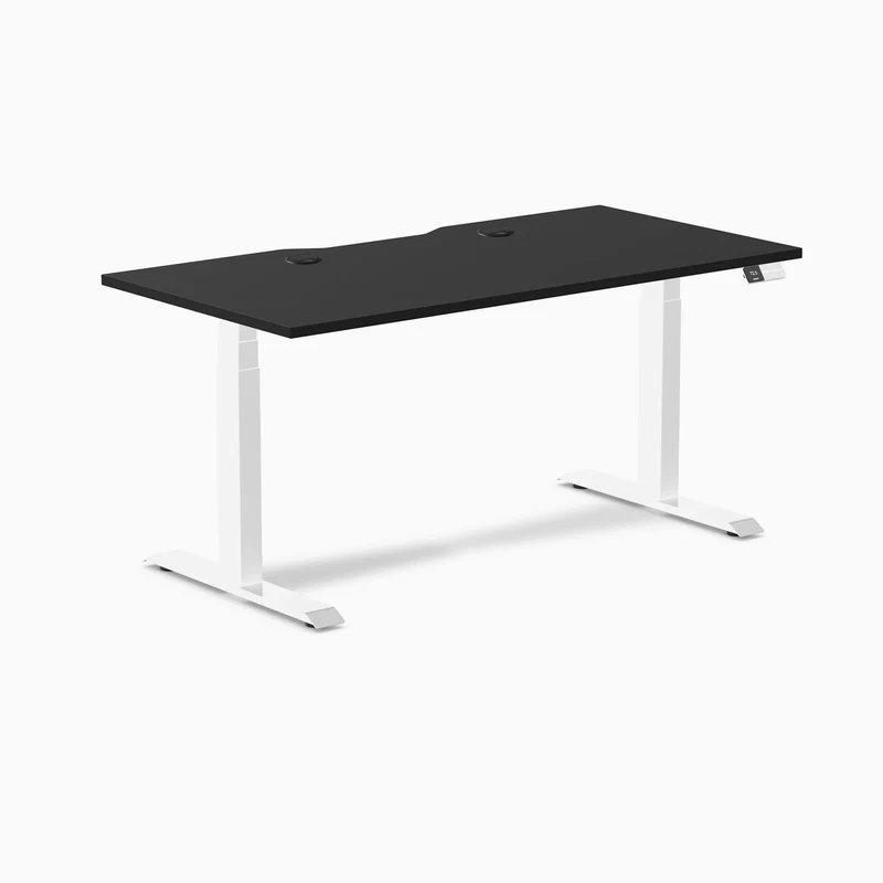 Desky Dual Scalloped Laminate Sit Stand Desk