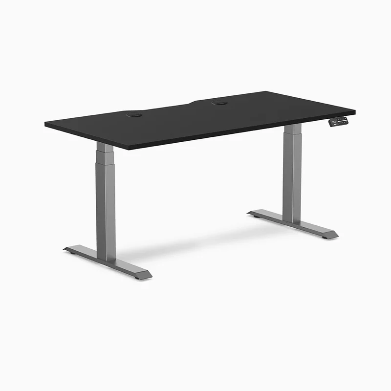 Desky Dual Scalloped Laminate Sit Stand Desk
