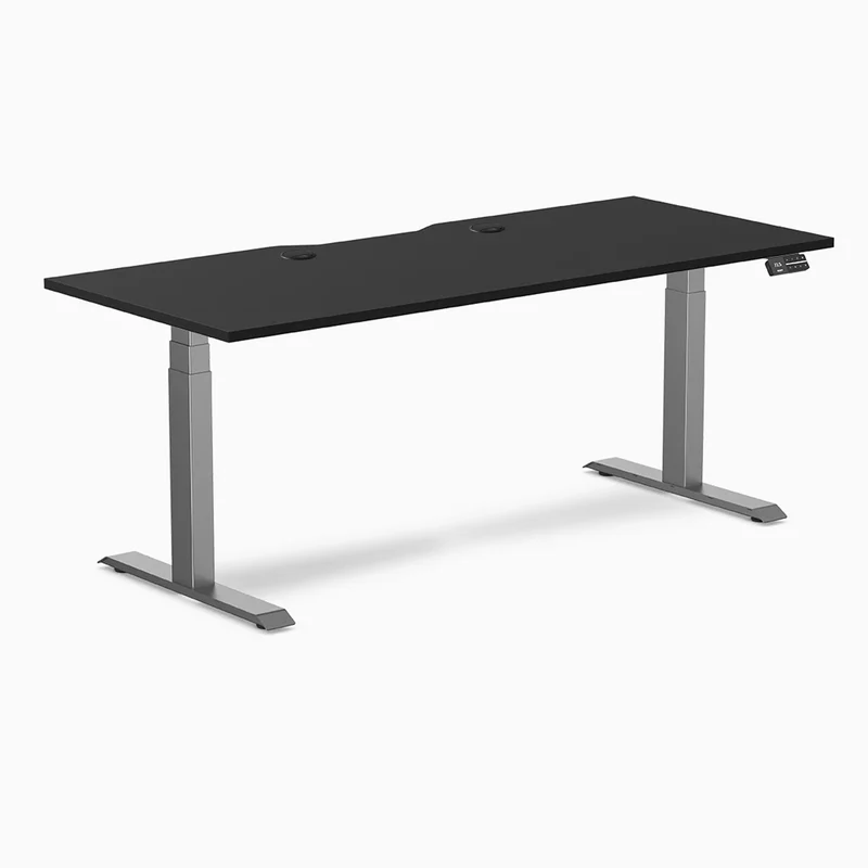 Desky Dual Scalloped Laminate Sit Stand Desk