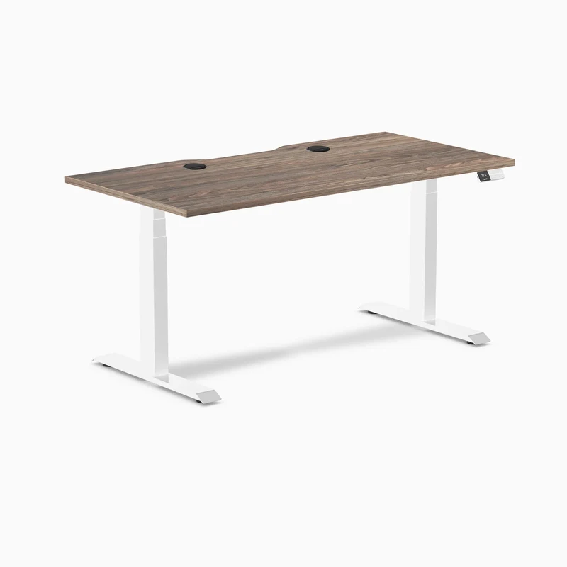 Desky Dual Scalloped Laminate Sit Stand Desk