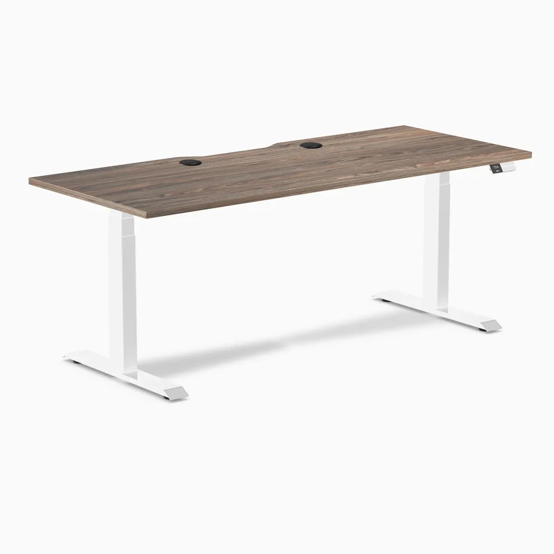 Desky Dual Scalloped Laminate Sit Stand Desk