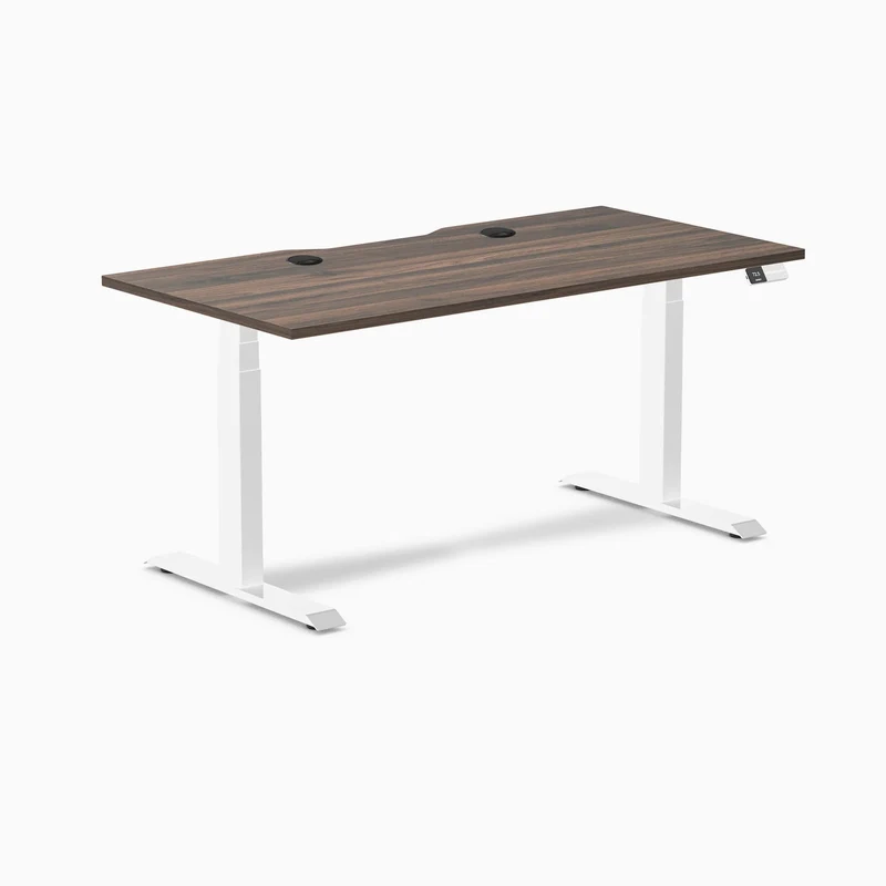 Desky Dual Scalloped Laminate Sit Stand Desk