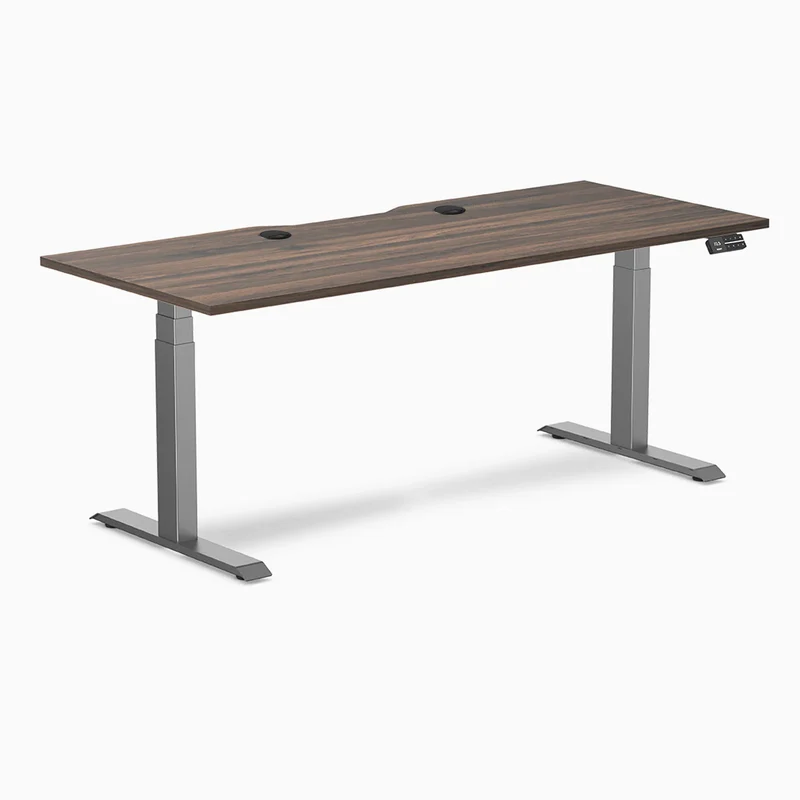 Desky Dual Scalloped Laminate Sit Stand Desk