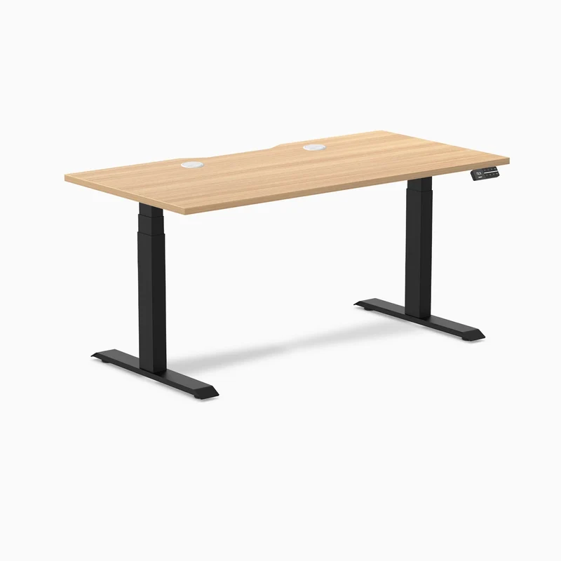 Desky Dual Scalloped Laminate Sit Stand Desk