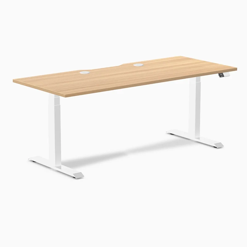 Desky Dual Scalloped Laminate Sit Stand Desk