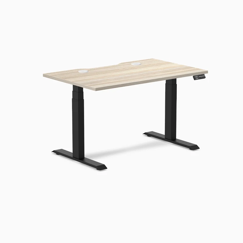 Desky Dual Scalloped Laminate Sit Stand Desk