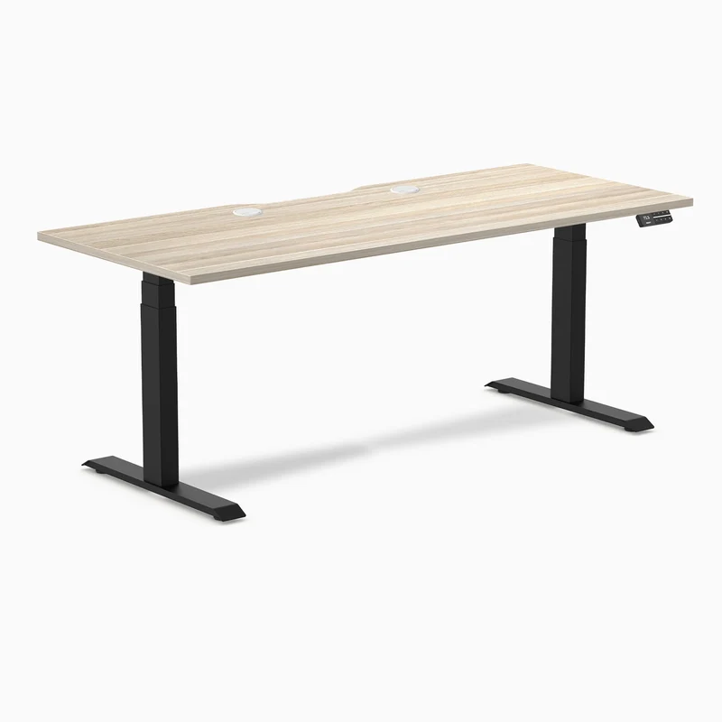 Desky Dual Scalloped Laminate Sit Stand Desk