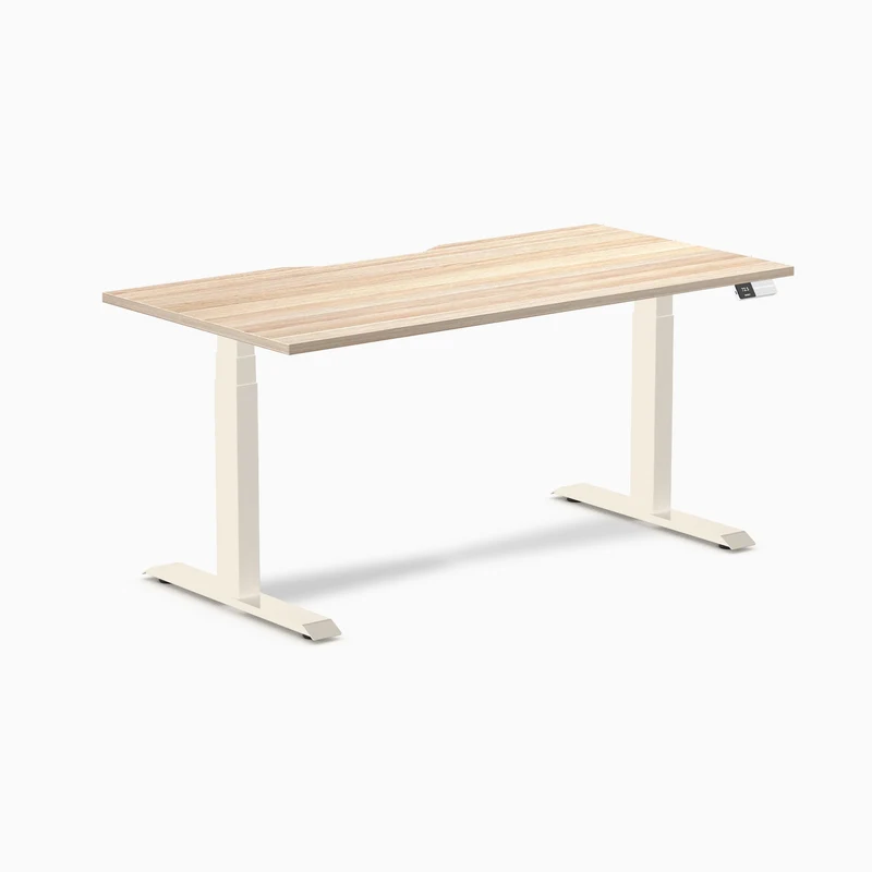 Desky Dual Scalloped Laminate Sit Stand Desk