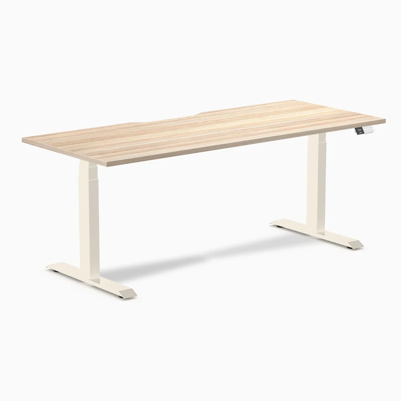 Desky Dual Scalloped Laminate Sit Stand Desk