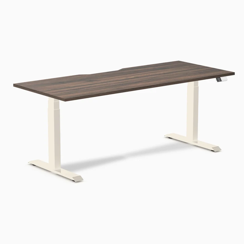 Desky Dual Scalloped Laminate Sit Stand Desk