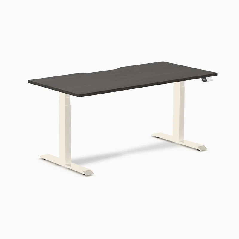 Desky Dual Scalloped Laminate Sit Stand Desk