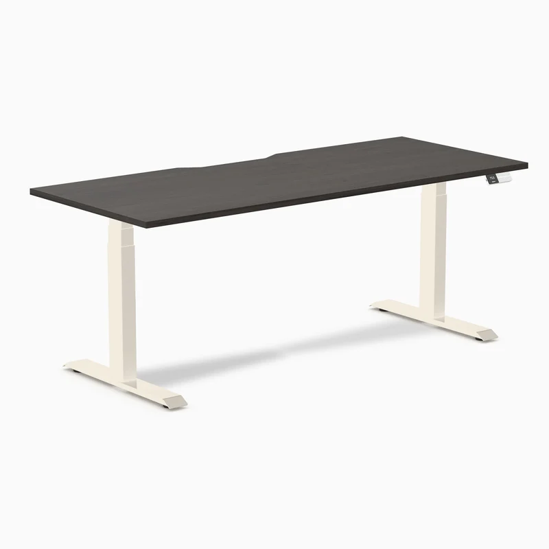 Desky Dual Scalloped Laminate Sit Stand Desk