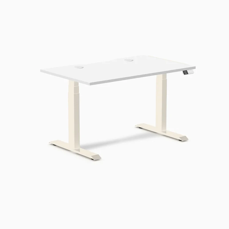 Desky Dual Scalloped Laminate Sit Stand Desk