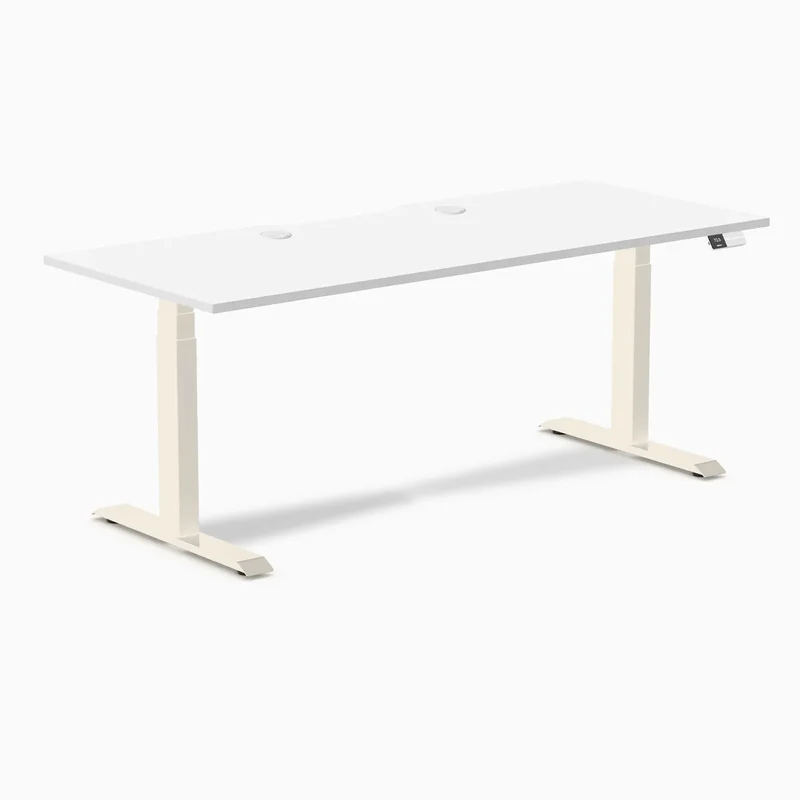 Desky Dual Scalloped Laminate Sit Stand Desk