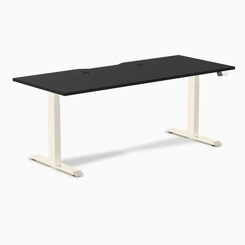 Desky Dual Scalloped Laminate Sit Stand Desk