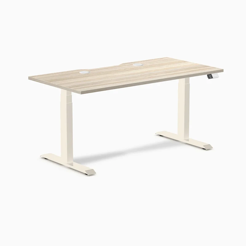 Desky Dual Scalloped Laminate Sit Stand Desk