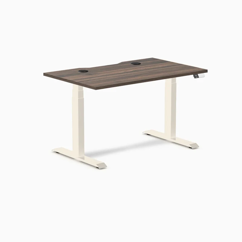 Desky Dual Scalloped Laminate Sit Stand Desk