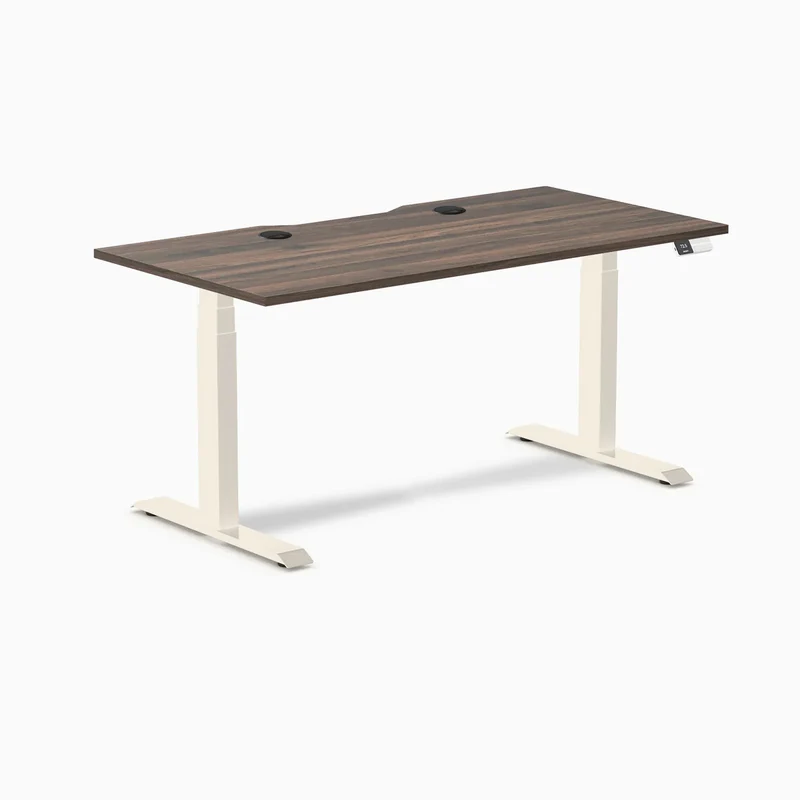 Desky Dual Scalloped Laminate Sit Stand Desk