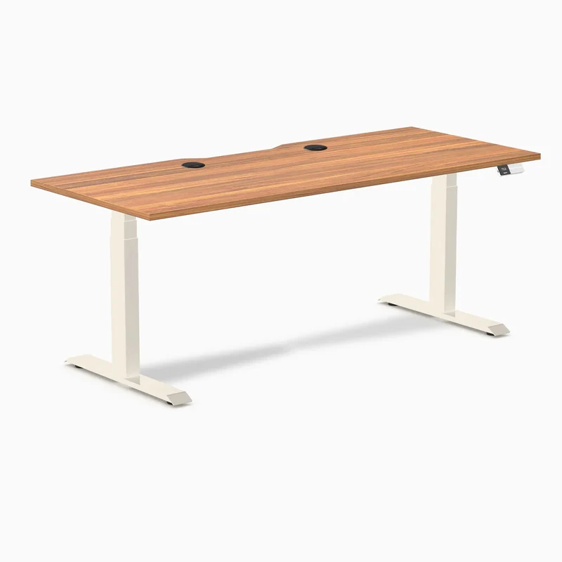 Desky Dual Scalloped Laminate Sit Stand Desk