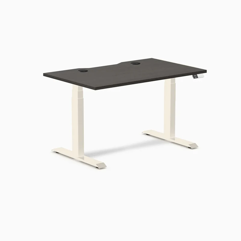 Desky Dual Scalloped Laminate Sit Stand Desk