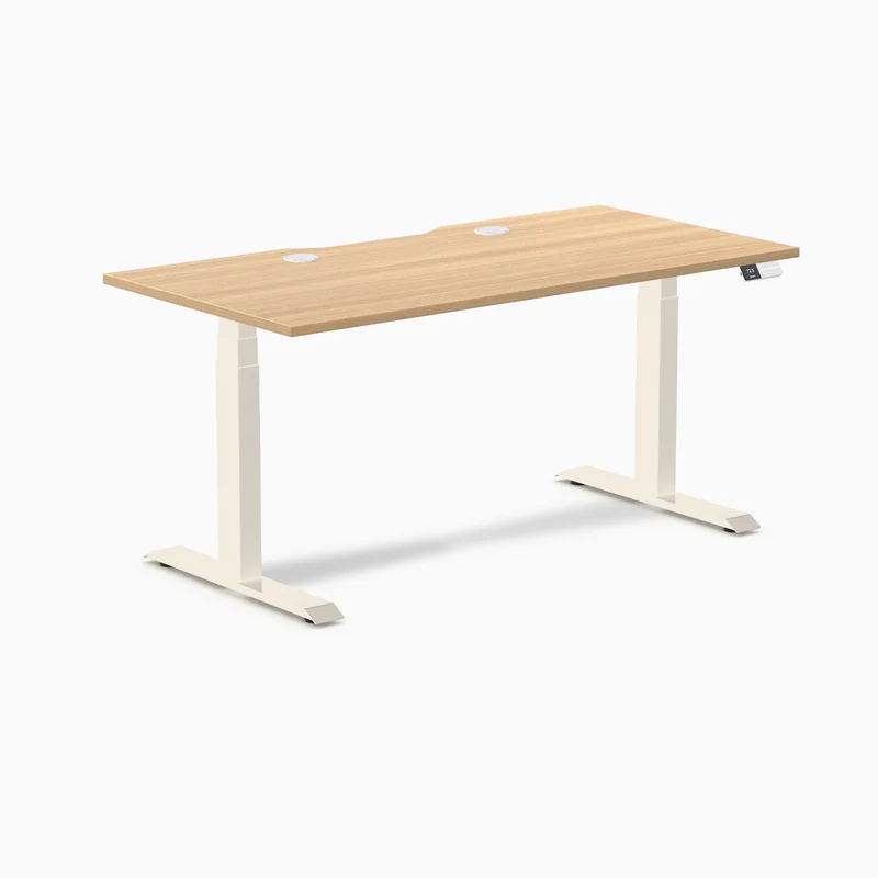Desky Dual Scalloped Laminate Sit Stand Desk