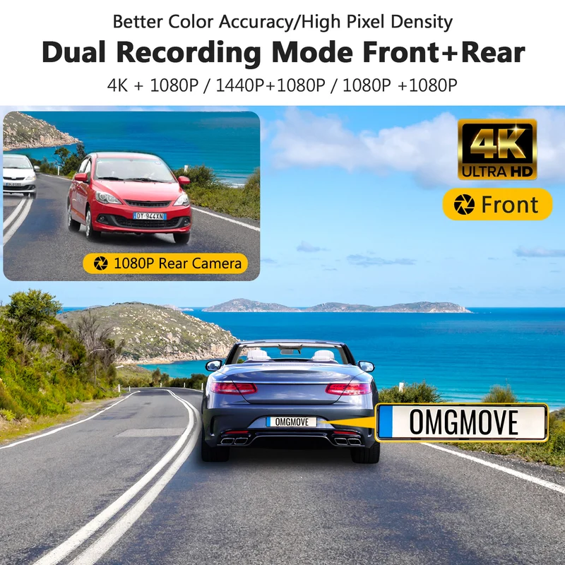 Refurbished: Z-EDGE Z3D 4K + 1080P Dual Dash Cam