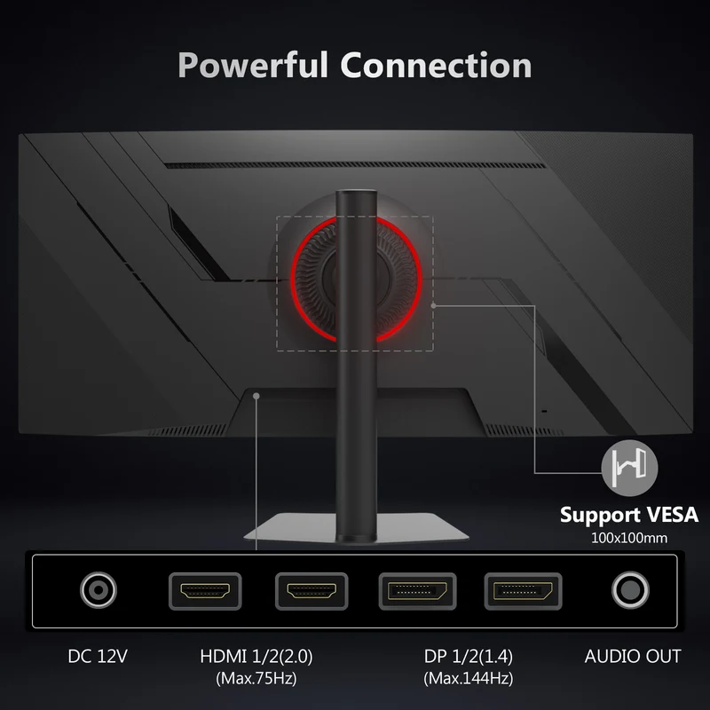 Z-EDGE UG38P 38" 144Hz WQHD+ IPS Curved Gaming Monitor