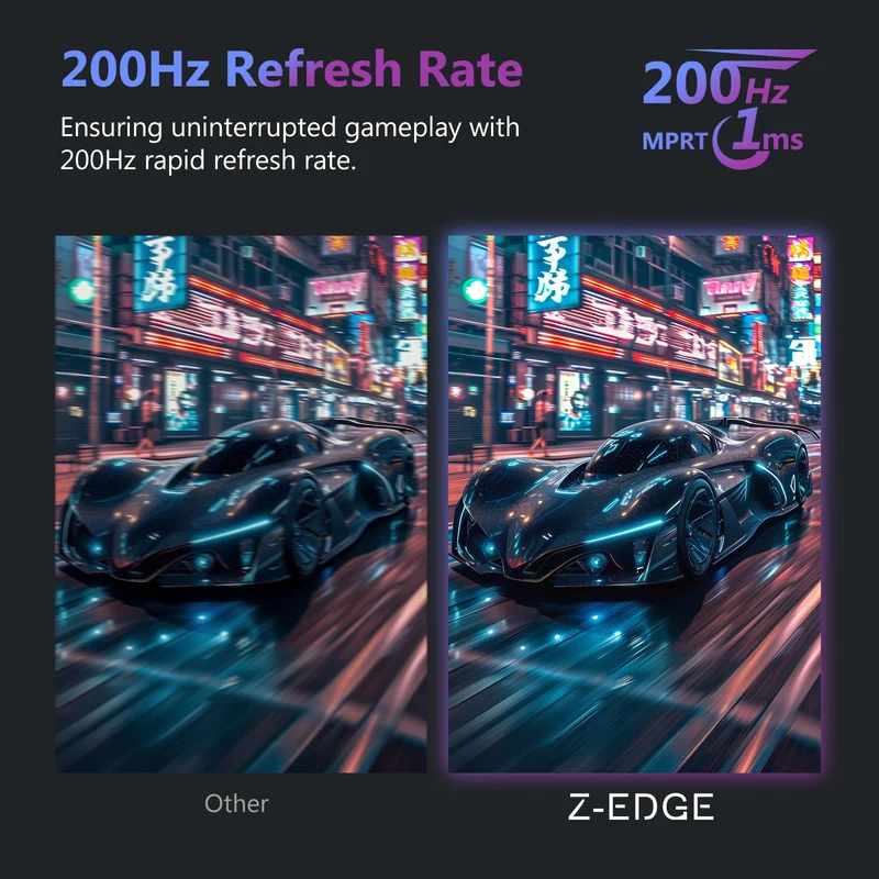 Refurbished: Z-EDGE 27” 200Hz Curved Gaming Monitor 1ms Full HD 1080P HDMI & DP Port Support Universal Mount