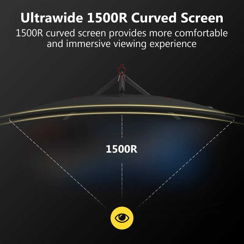 Refurbished: Z-EDGE 27” 200Hz Curved Gaming Monitor 1ms Full HD 1080P HDMI & DP Port Support Universal Mount