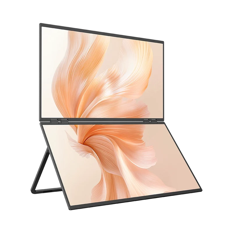 Delta Mega - Moniteur d'ordinateur 23,8 pouces 100 Hz à double écran superposé avec haut-parleurs