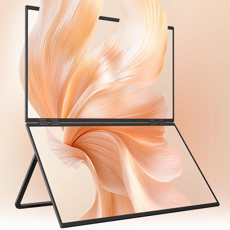 Delta Mega - Moniteur d'ordinateur 23,8 pouces 100 Hz à double écran superposé avec haut-parleurs