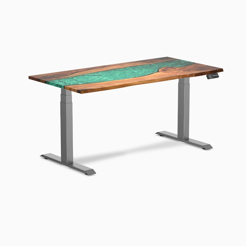 Desky Dual Resin Hardwood Sit Stand Desk