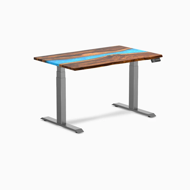 Desky Dual Resin Hardwood Sit Stand Desk