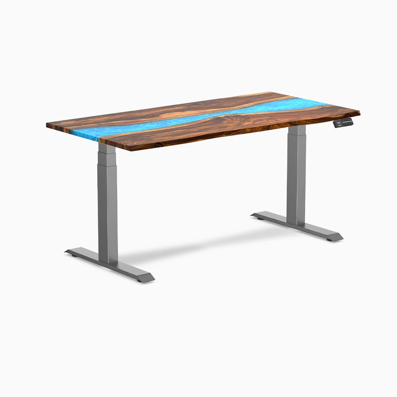 Desky Dual Resin Hardwood Sit Stand Desk