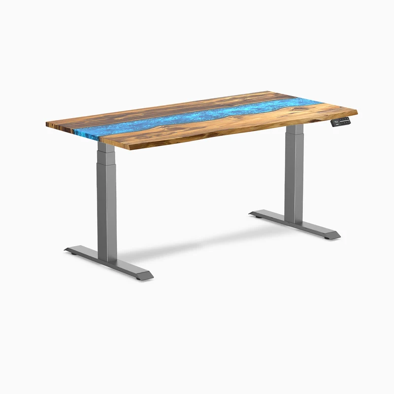 Desky Dual Resin Hardwood Sit Stand Desk