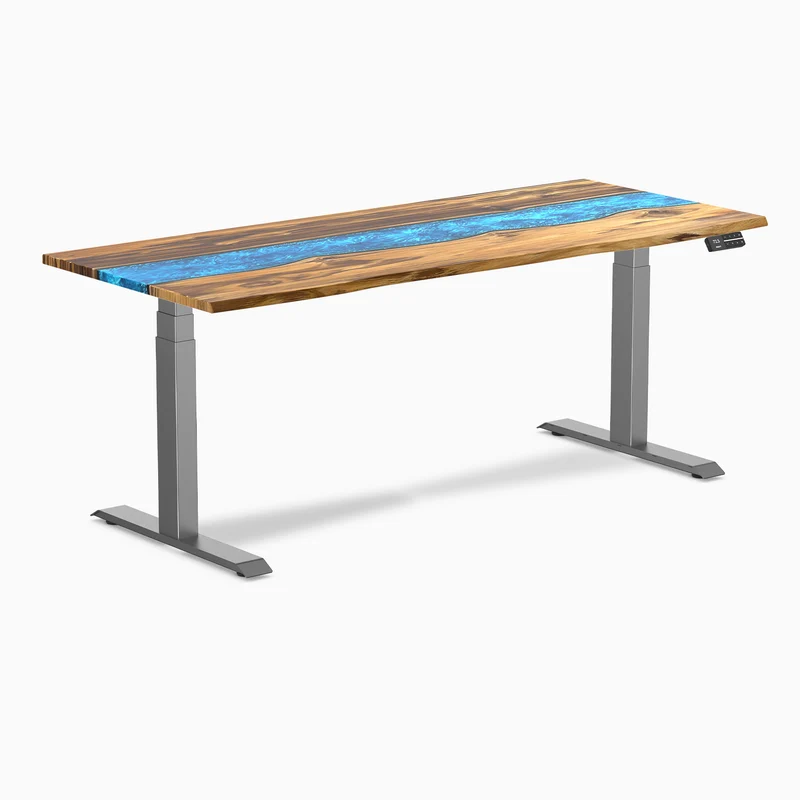 Desky Dual Resin Hardwood Sit Stand Desk