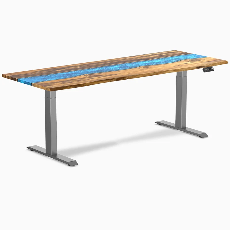 Desky Dual Resin Hardwood Sit Stand Desk