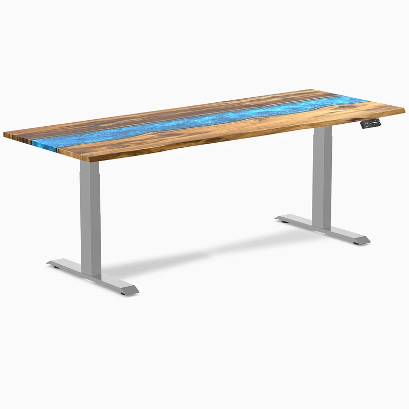 Desky Dual Resin Hardwood Sit Stand Desk