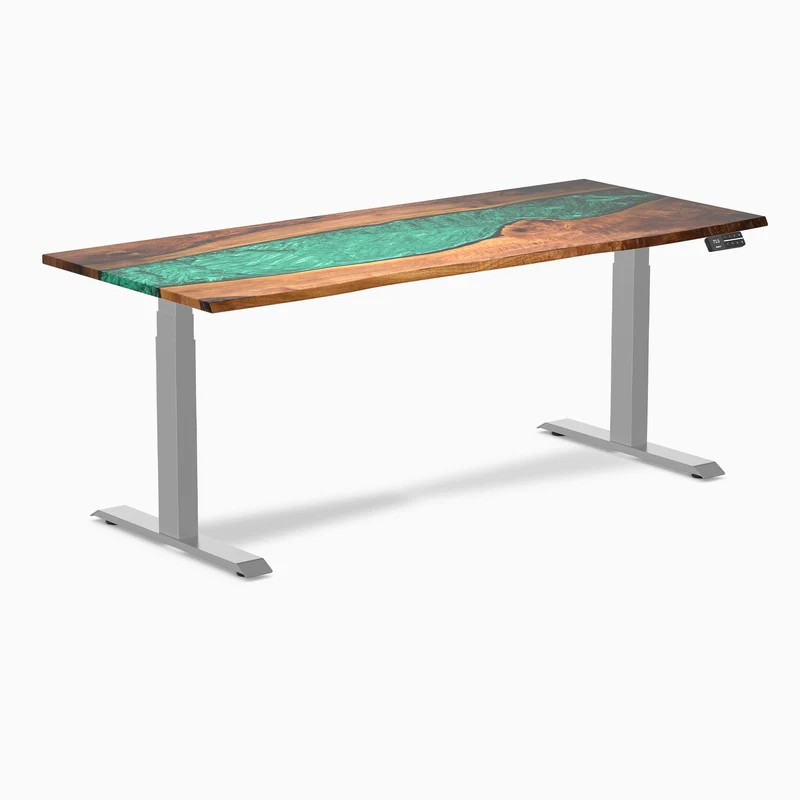 Desky Dual Resin Hardwood Sit Stand Desk