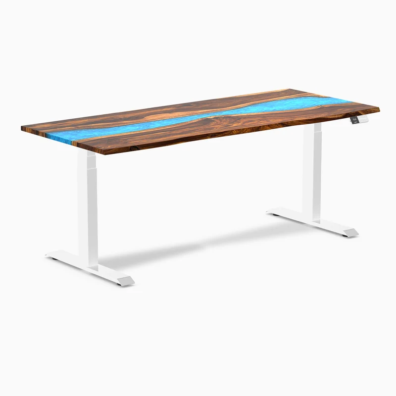Desky Dual Resin Hardwood Sit Stand Desk