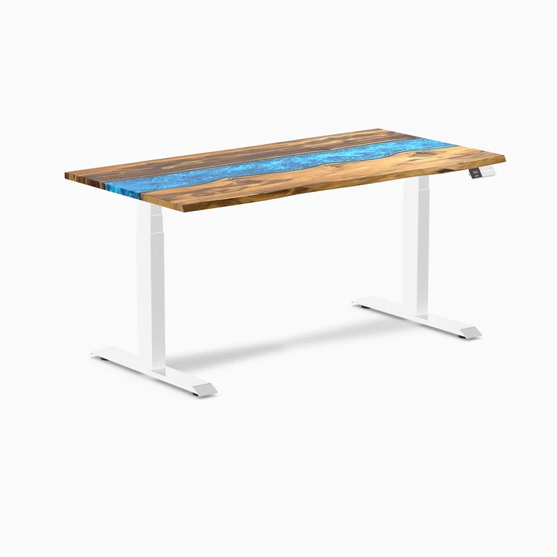 Desky Dual Resin Hardwood Sit Stand Desk
