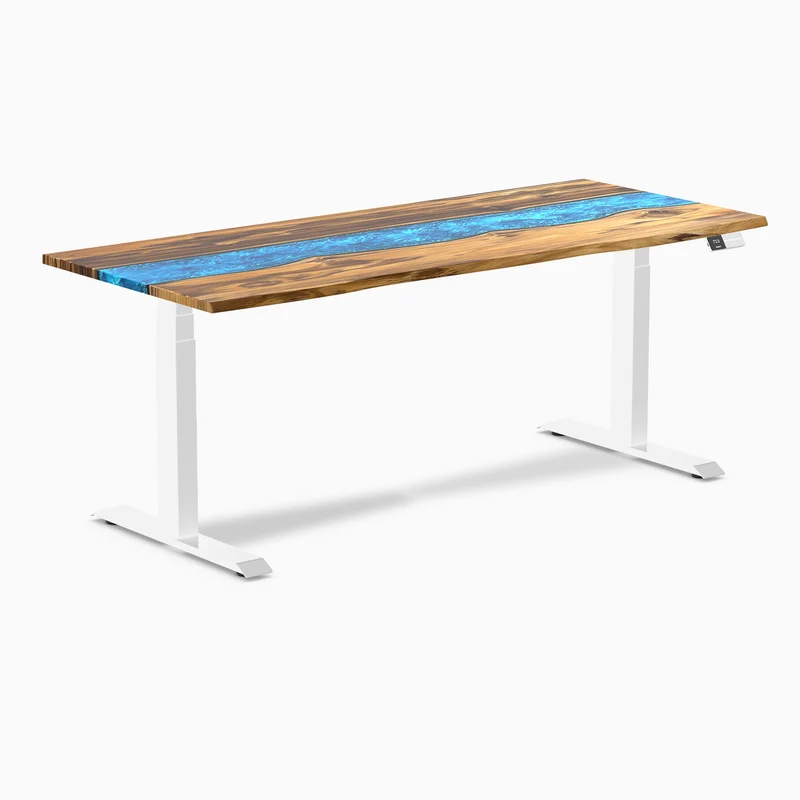 Desky Dual Resin Hardwood Sit Stand Desk
