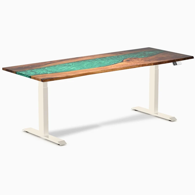 Desky Dual Resin Hardwood Sit Stand Desk
