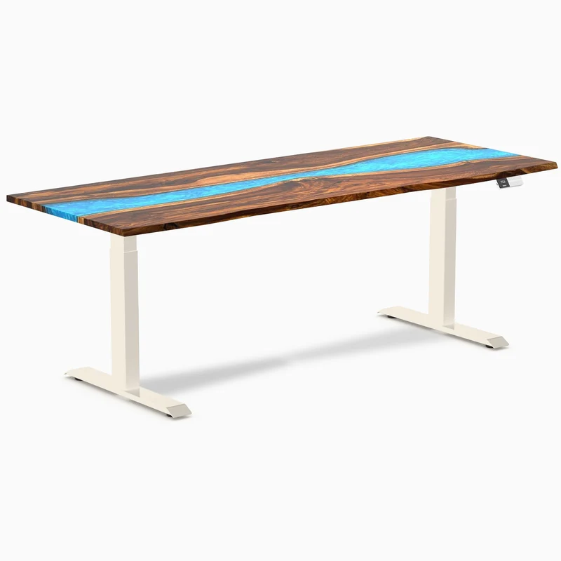 Desky Dual Resin Hardwood Sit Stand Desk