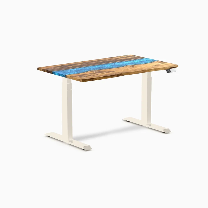 Desky Dual Resin Hardwood Sit Stand Desk