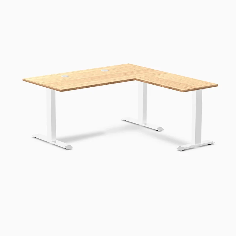 Desky Zero Bamboo L-Shape Office Desk