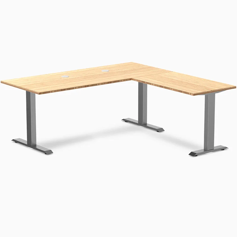 Desky Zero Bamboo L-Shape Office Desk