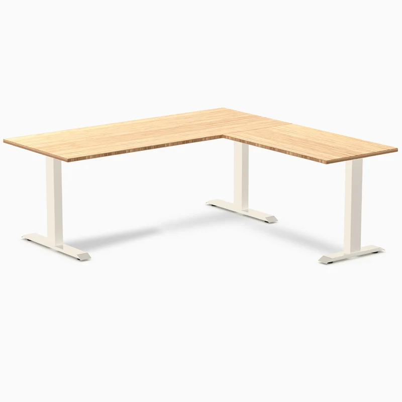 Desky Zero Bamboo L-Shape Office Desk